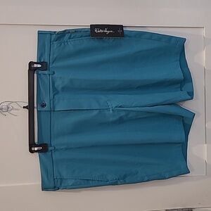 Walter Hagen - Blue/Green -- Flat Front Golf Shorts